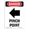 Signmission OSHA Sign, Pinch Point, 14in X 10in Rigid Plastic, 10" W, 14" L, Portrait, OS-DS-P-1014-V-1717 OS-DS-P-1014-V-1717 - alternate 1